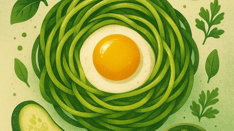 Zoodle-Pesto Egg Nests