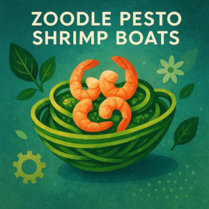 Zoodle Pesto Shrimp Boats