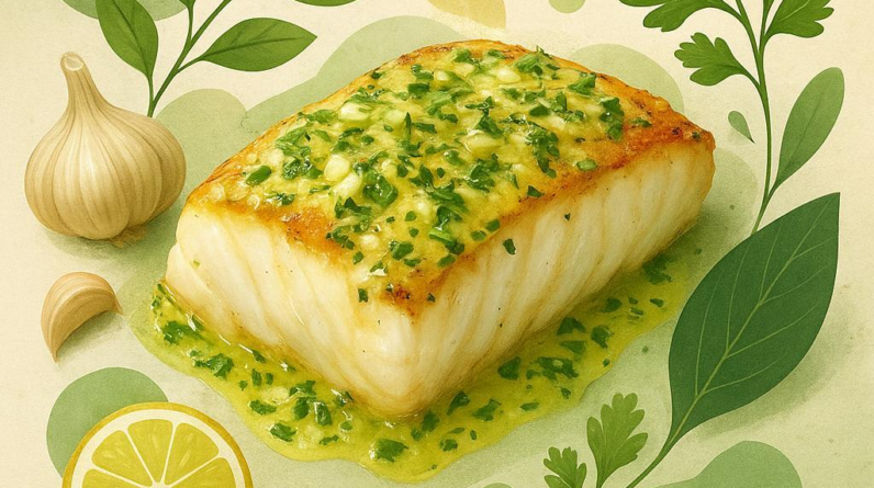Herb-Garlic Butter Keto Cod