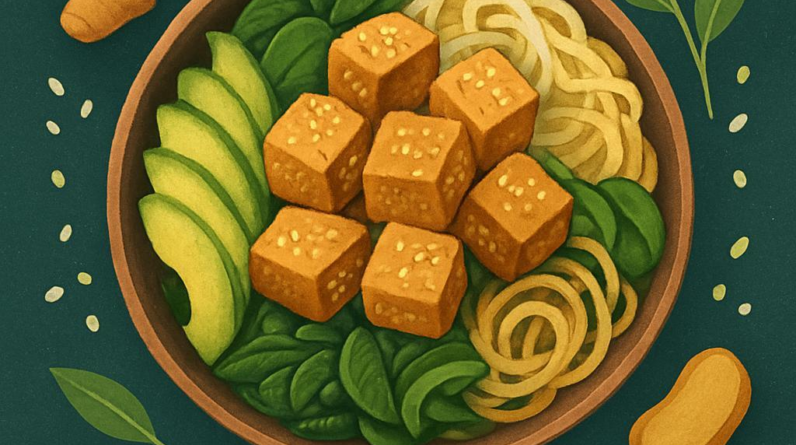 Sesame-Ginger Keto Tofu Bowl