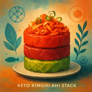 Keto Kimchi Ahi Stack