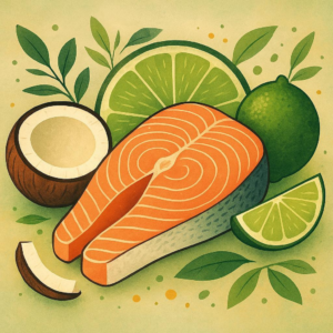 Keto Coconut Lime Salmon Bake