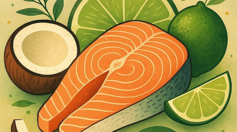 Keto Coconut Lime Salmon Bake