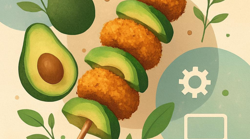 Crispy Avocado Chicken Skewers