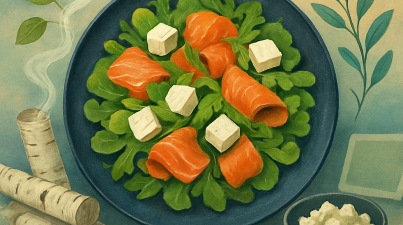Birch-Smoked Salmon Feta Salad