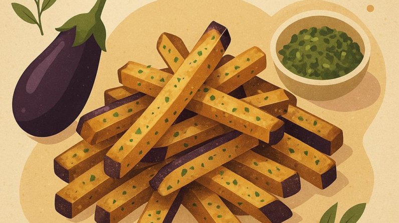Herbed Keto Eggplant Fries