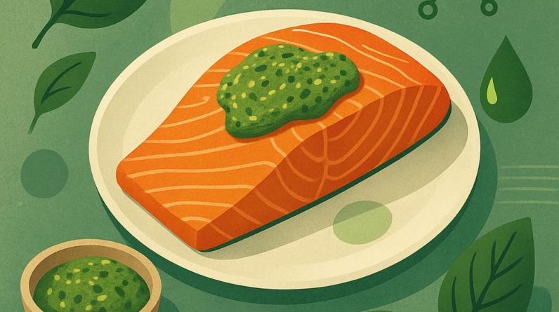Keto Basil Pesto Salmon