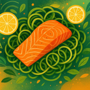 Zesty Salmon Zoodles Bake