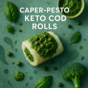 Caper-Pesto Keto Cod Rolls