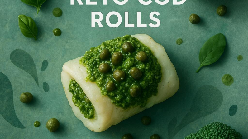 Caper-Pesto Keto Cod Rolls