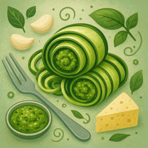 Zucchini Noodle Pesto Roll-Ups