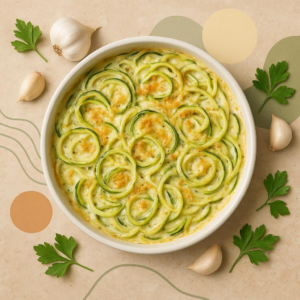 Creamy Garlic Zoodle Bake