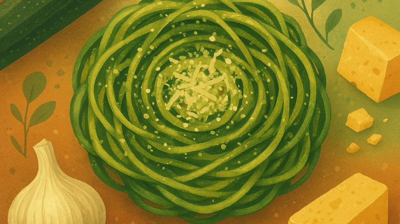 Garlic-Parmesan Zucchini Nests