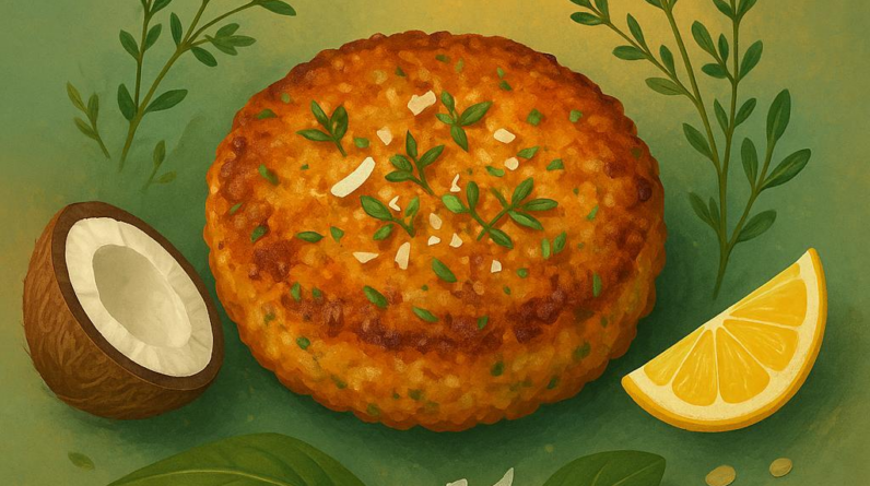 Coconut Thyme Salmon Cakes
