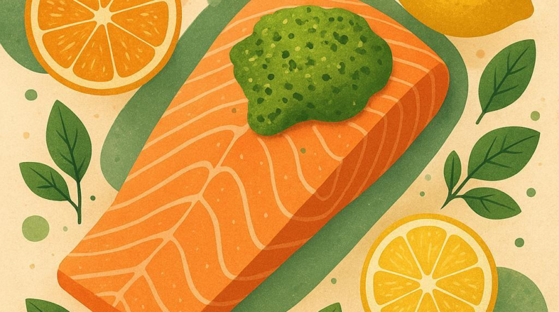 Citrus-Basil Pesto Salmon