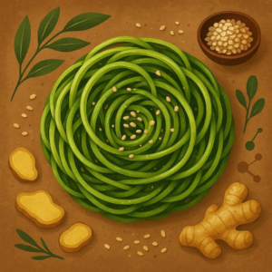 Sesame Ginger Zoodle Nests