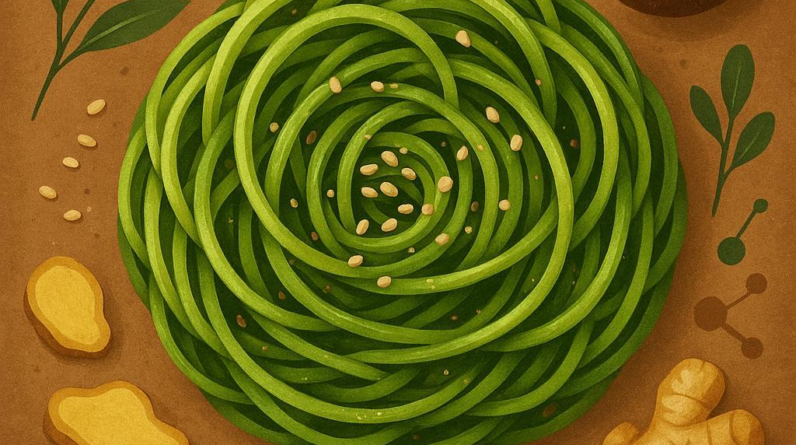 Sesame Ginger Zoodle Nests