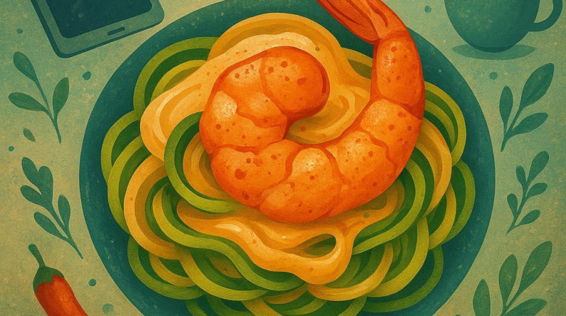 Cajun Creamed Shrimp Zoodles