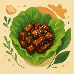 Sesame Ginger Beef Lettuce Cup