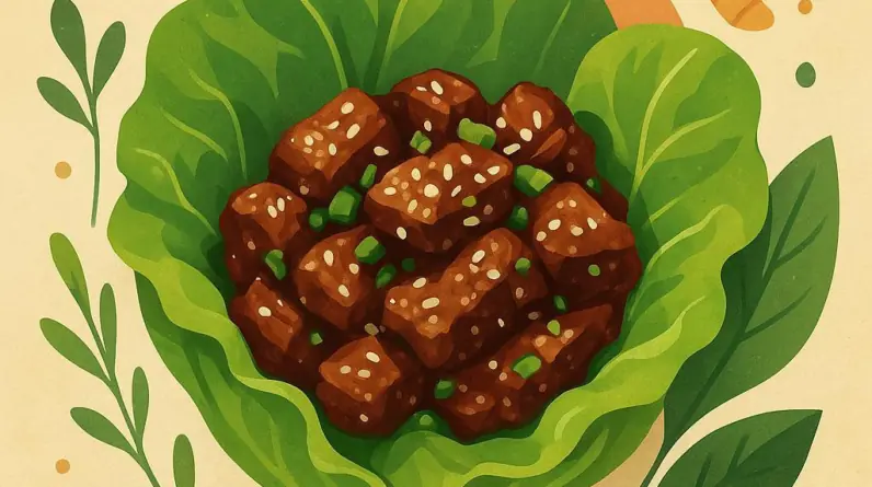 Sesame Ginger Beef Lettuce Cup