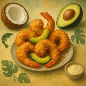 Coconut-Crusted Avocado Shrimp