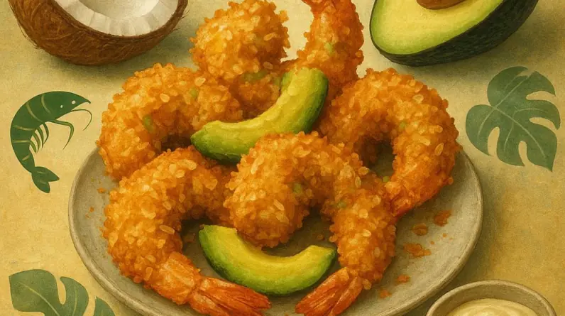 Coconut-Crusted Avocado Shrimp