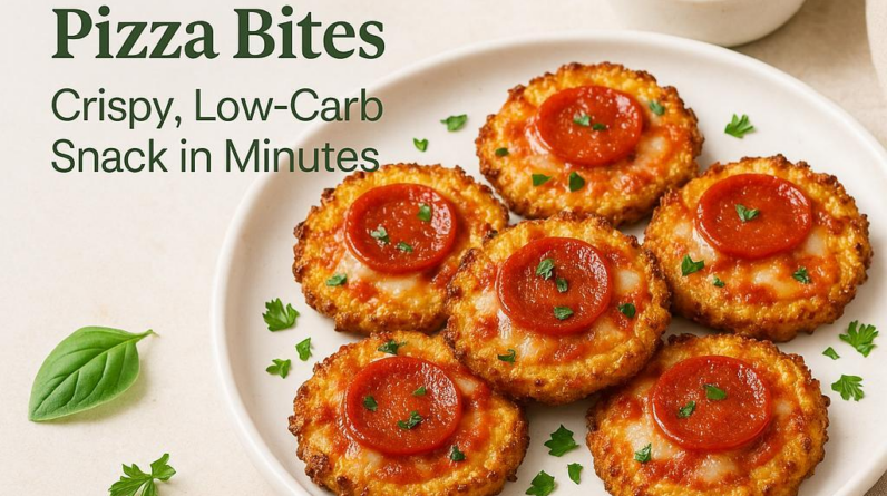 Cauli-Crust Pizza Bites: Crispy, Low-Carb Snack in Minutes