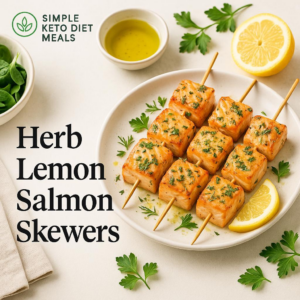 Herb Lemon Salmon Skewers