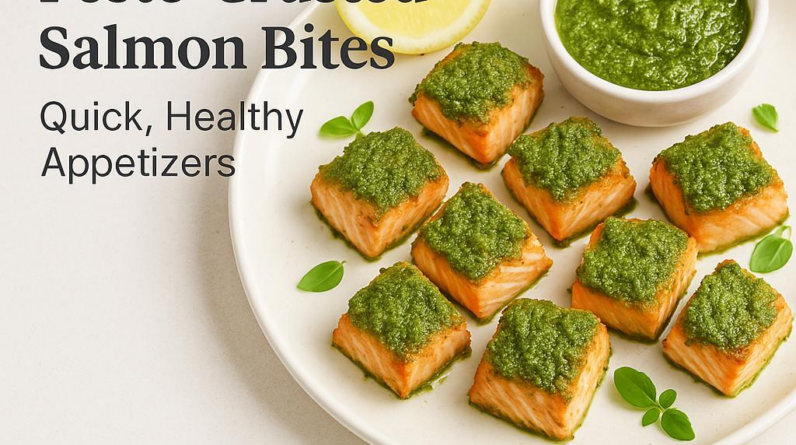 Pesto-Crusted Salmon Bites: Quick, Healthy Appetizers - 24768 b9784673 pesto crusted salmon bites quick healthy appetizers Pesto-Crusted Salmon Bites: Quick, Healthy Appetizers